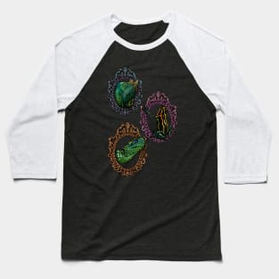 Herp Cameo Trio: Chameleon, Dart Frog, & Viper Baseball T-Shirt